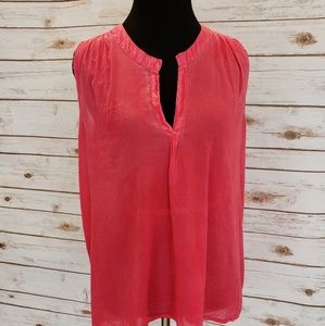 NWT- Sundry Clothing Pink Cotton Pleated Blouse